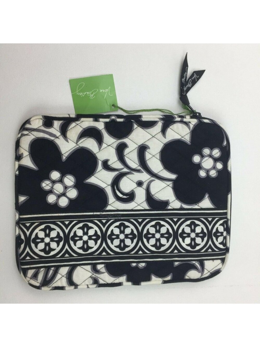 Vera Bradley Night and Day Tablet Sleeve Black and White Floral Computer